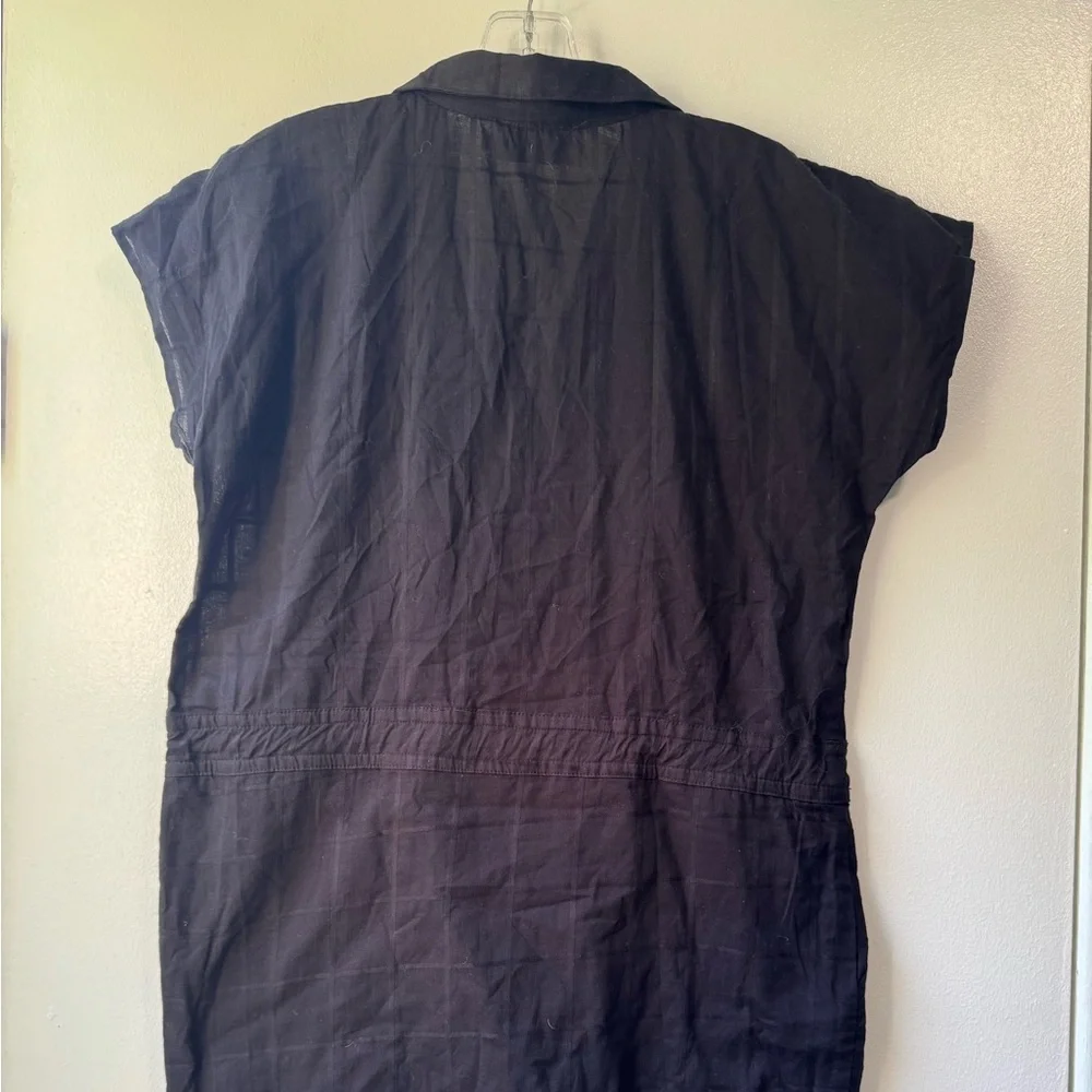 NWOT Never A Wallflower Black Cotton Windowpan Track Dress Sz XS - Picture 5 of 7